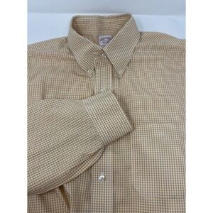 Brooks Brothers Long Sleeve Yellow Stripped Long Sleeve 16 1/2‎ - 34 100% Cotton